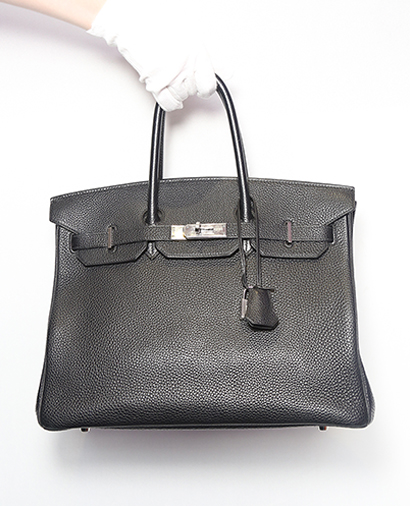 Hermes Birkin 35 Togo Leather in black, &pound;6,500, Handbags, Black, Front view